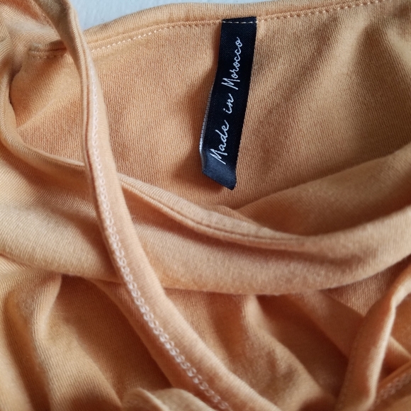 NWOT Beautiful Ruched Milkmaid Dress  Size 10 Orange - Picture 7 of 8